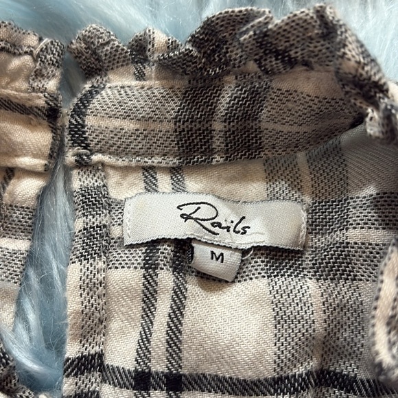 Rails Plaid Ariana Blouse in Ivory Onyx sz M - Picture 10 of 13